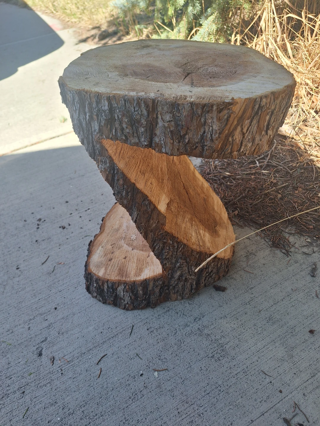 Rustic Tree Stump Accent Table - photo 3