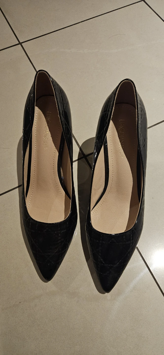Black Patent Quilted Heels