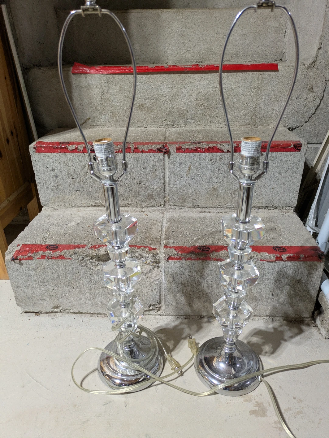 Pair of Crystal Table Lamps