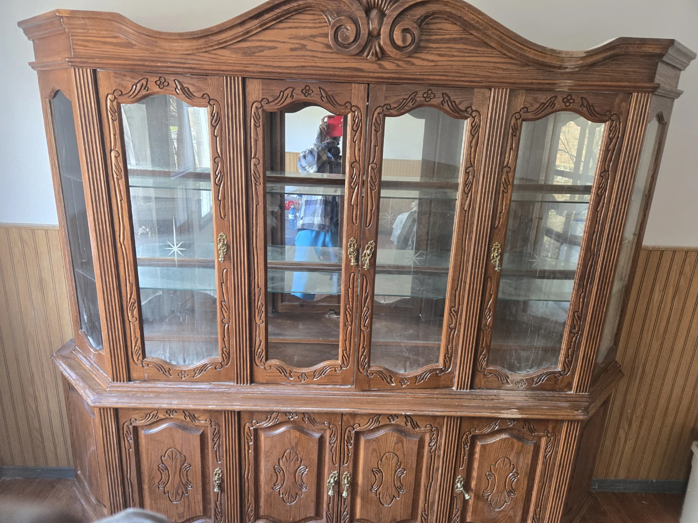 Wooden China Cabinet with Glass Doors - photo 2