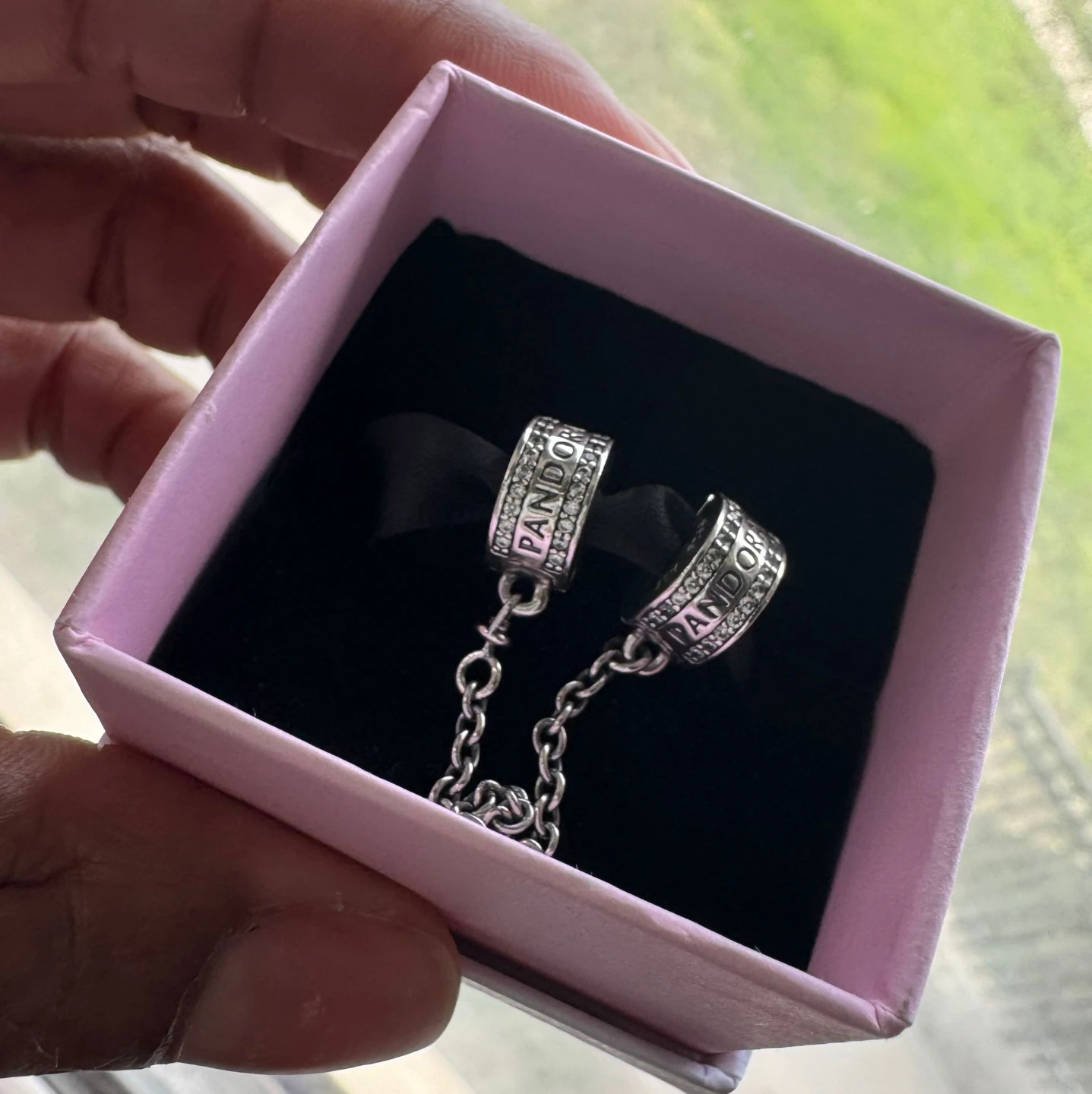 Pandora Sterling Silver Pave Safety Chain Charm - photo 2