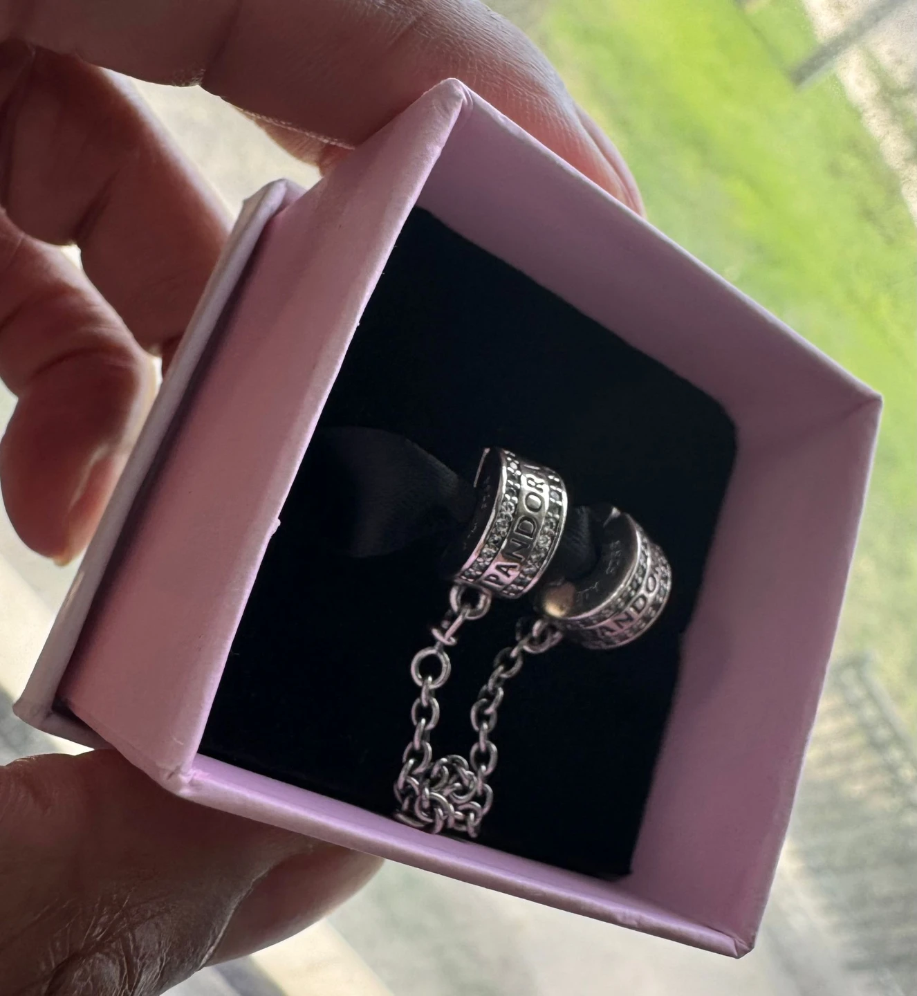 Pandora Sterling Silver Pave Safety Chain Charm - photo 5