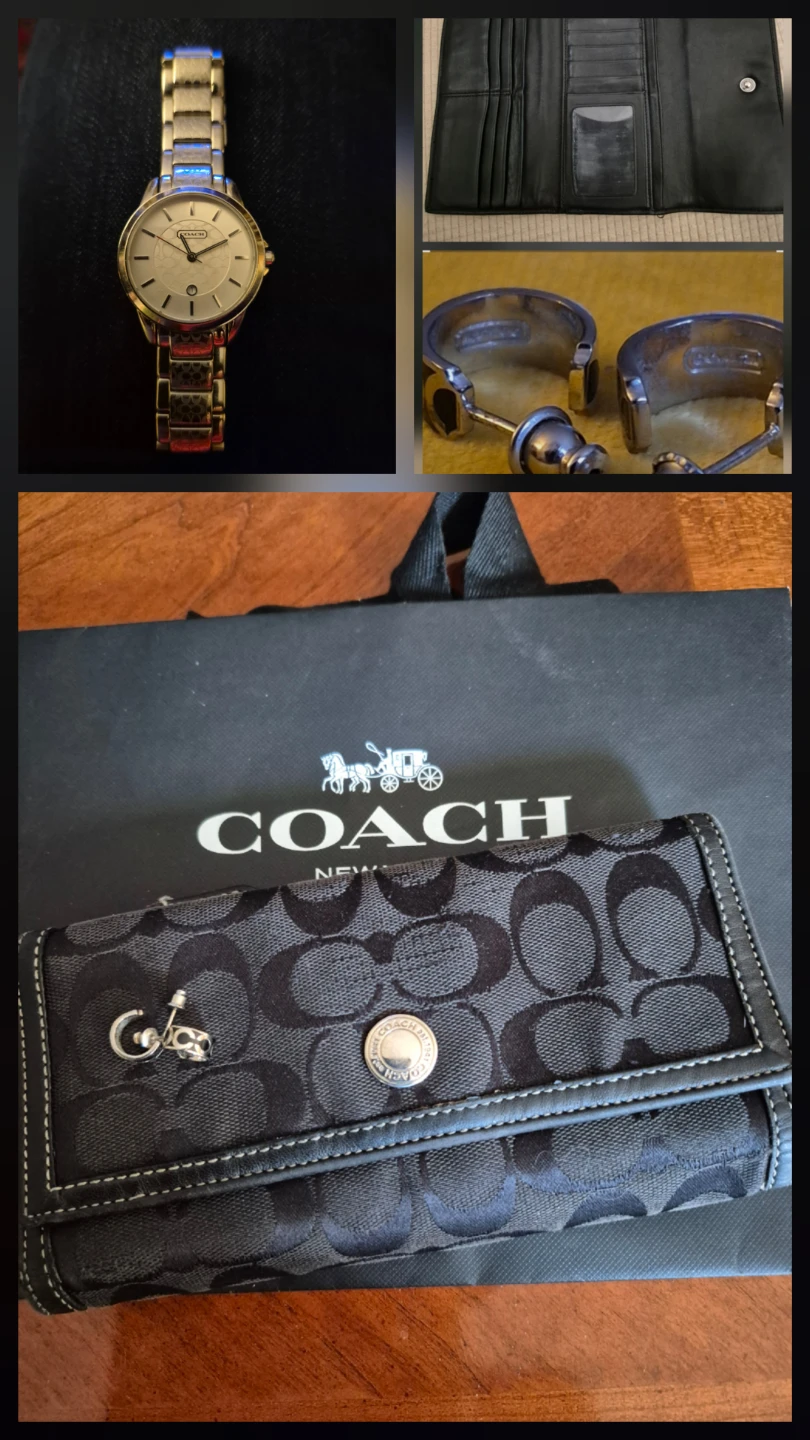 Coach Signature Pattern Wallet & Coach Watch