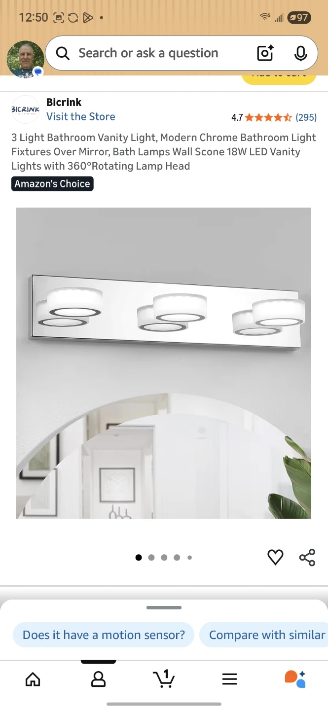 Bicrink 3 Light Chrome LED Bathroom Vanity Light Fixture - photo 5