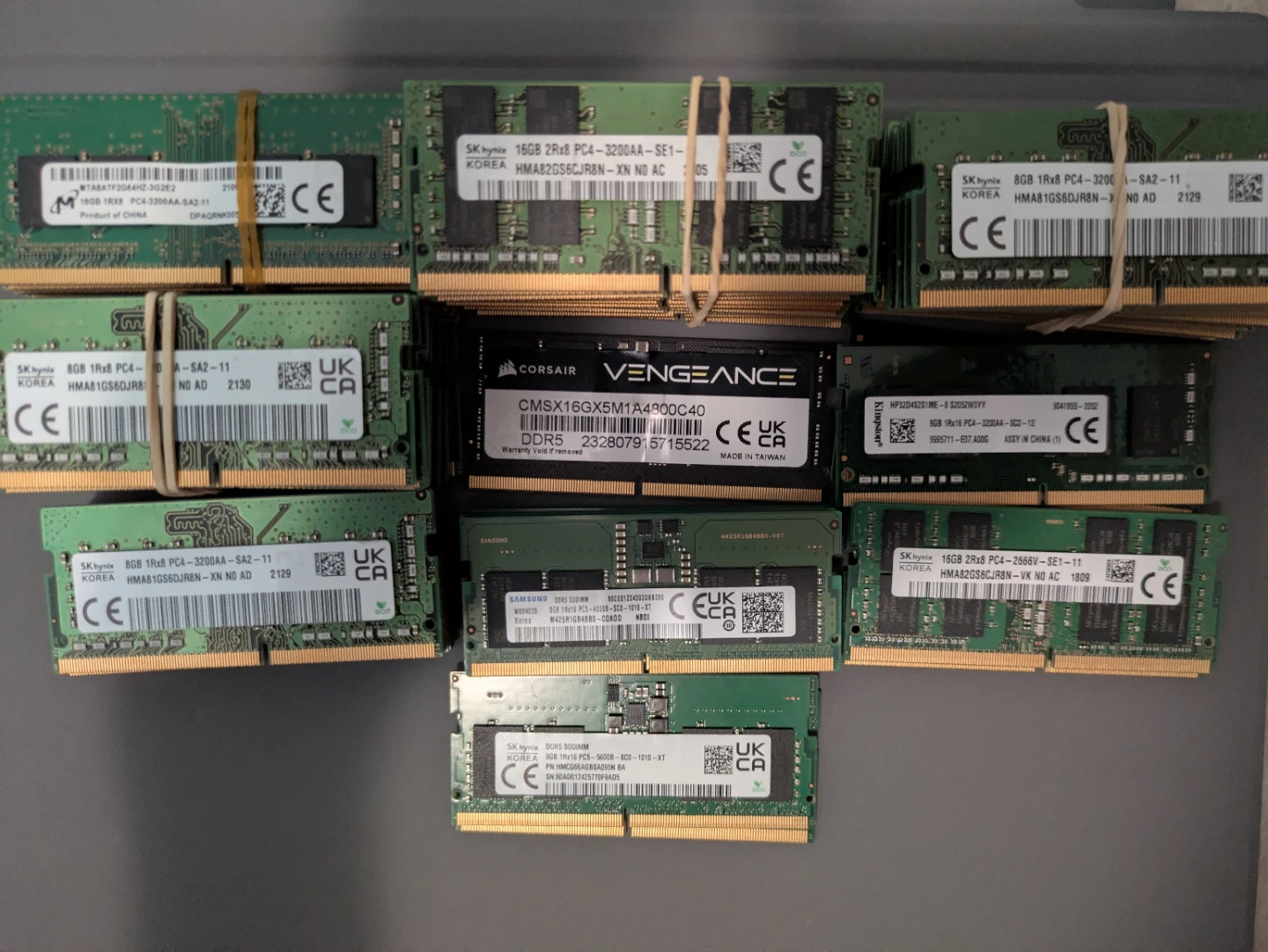 bulk laptop ram 57 pieces ddr4/ddr5