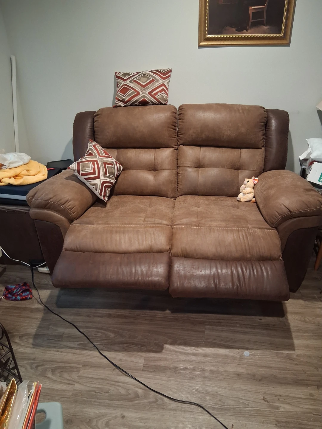Leather sofa and love seat