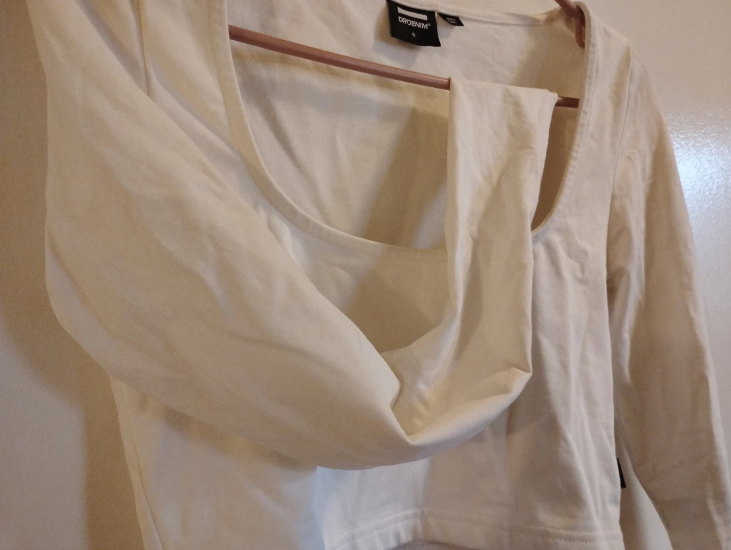 DRDENIM cream long sleeve crop top size S - photo 2
