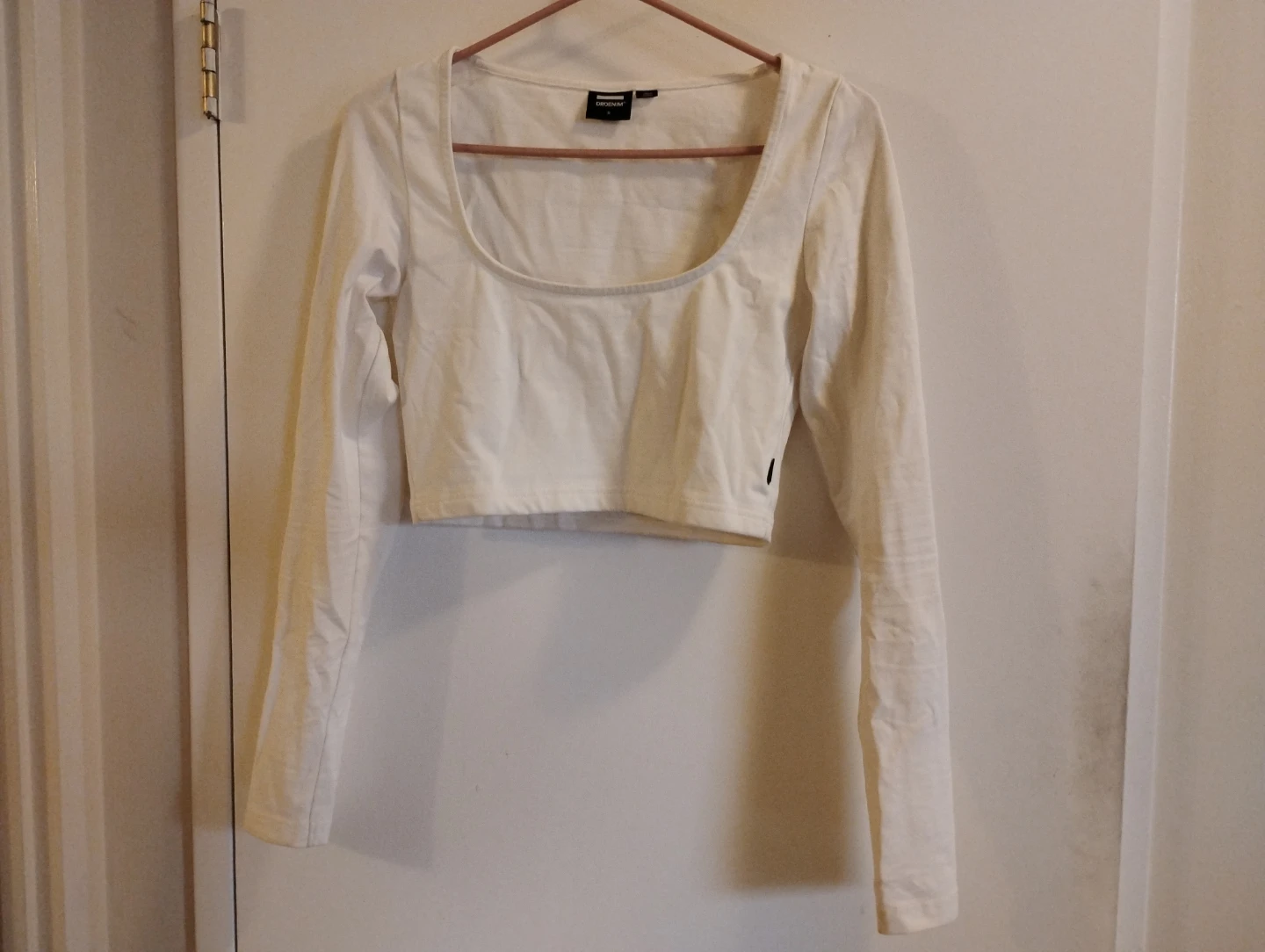 DRDENIM cream long sleeve crop top size S - photo 3