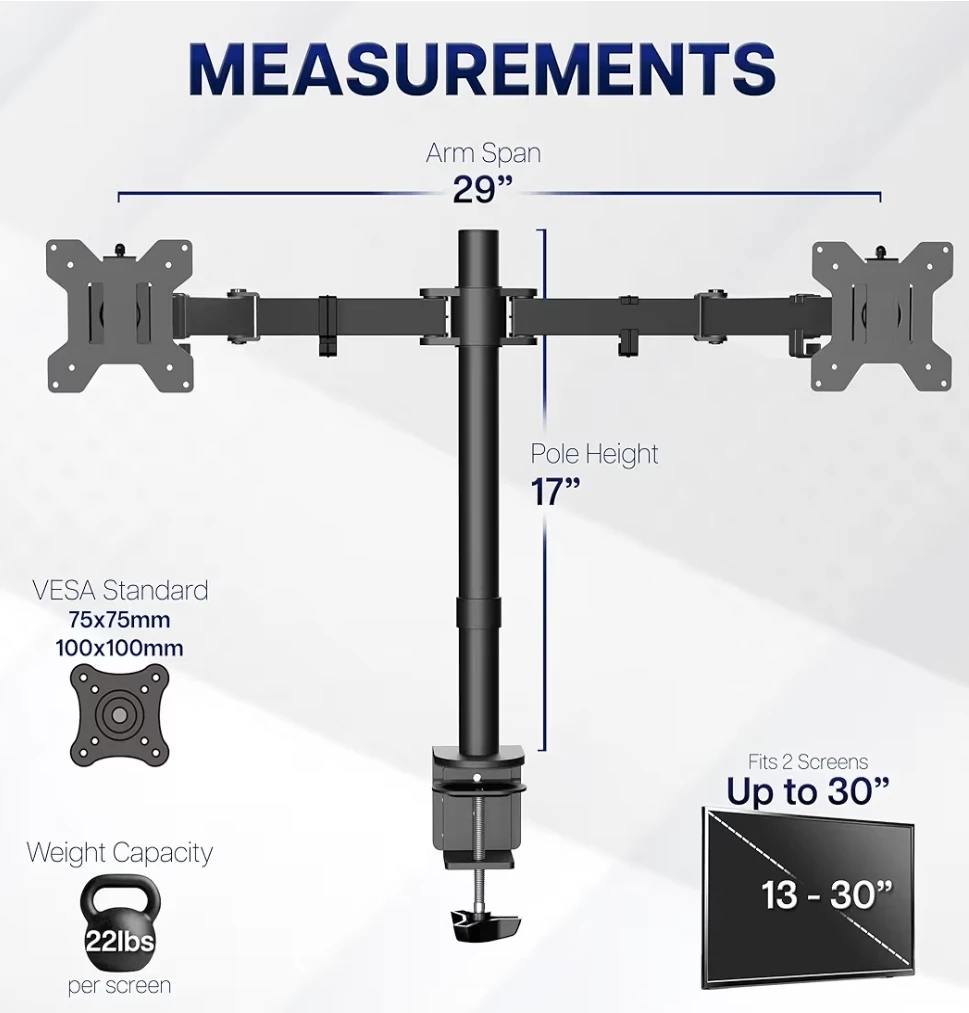 Dual Monitor Mount Stand heavy-duty - photo 5