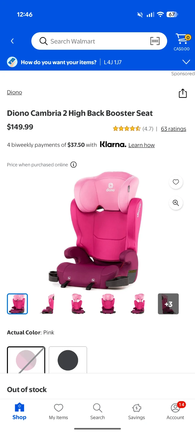 Diono Cambria 2 High Back Booster Seat - Pink
