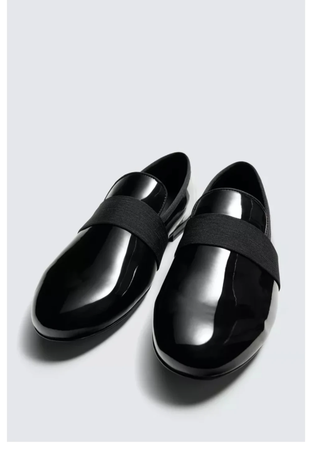 Zara Man Black Patent Effect Dress Loafers Size 42