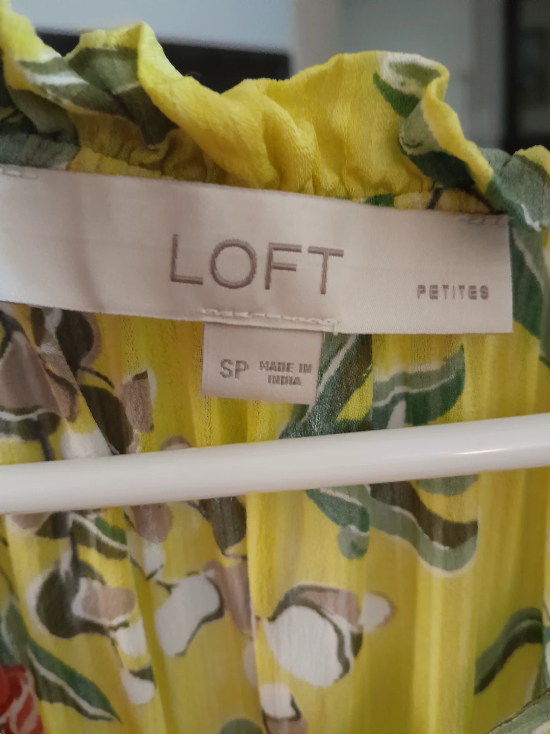 LOFT Petites Yellow Floral Blouse Size SP