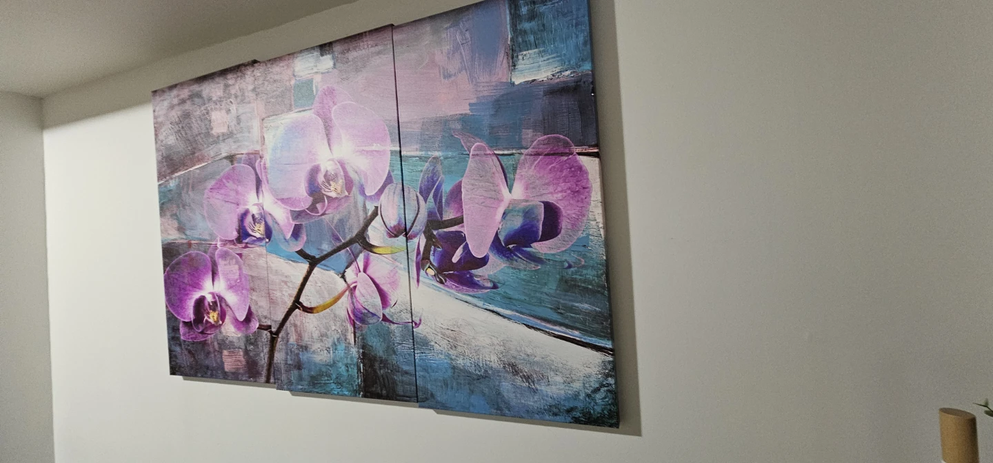 Triptych Wall Art - Purple Orchids - photo 3