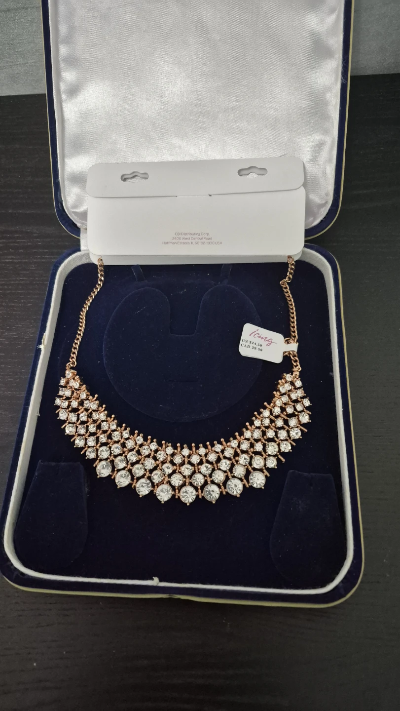 Icing Rose Gold Crystal Statement Necklace