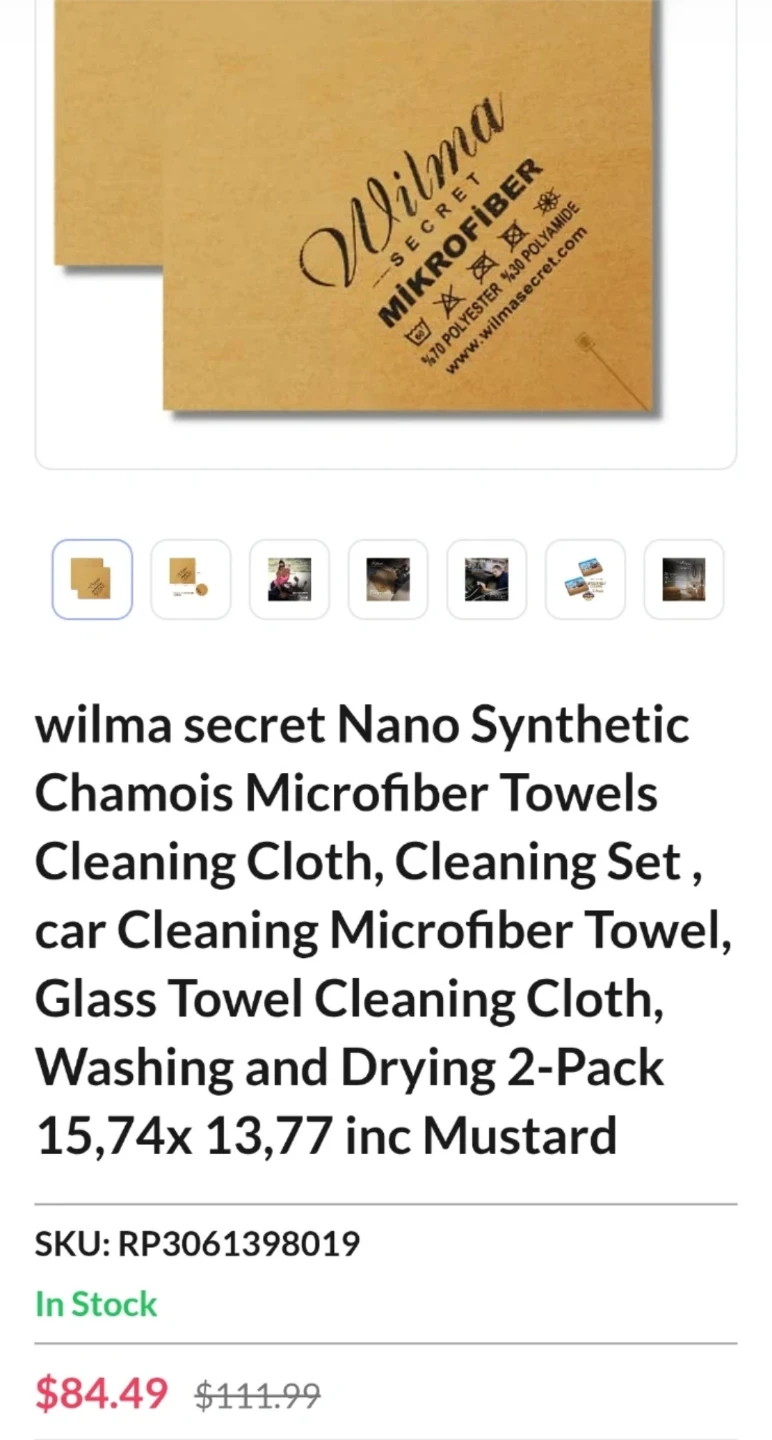 Wilma Secret Nano Microfiber Cleaning Cloths - Mustard - photo 3
