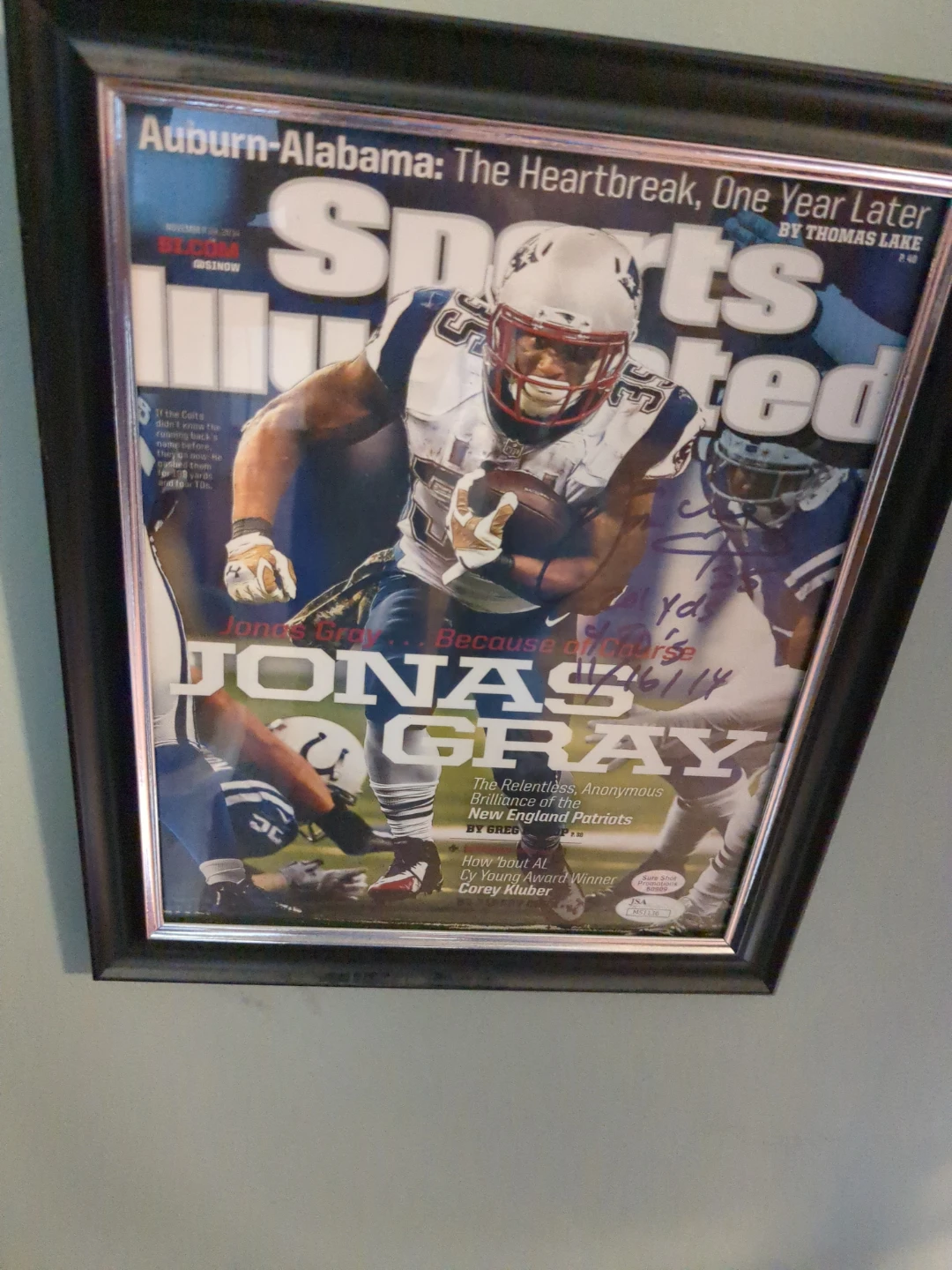 Sports Illustrated Jonas Gray Framed Magazine