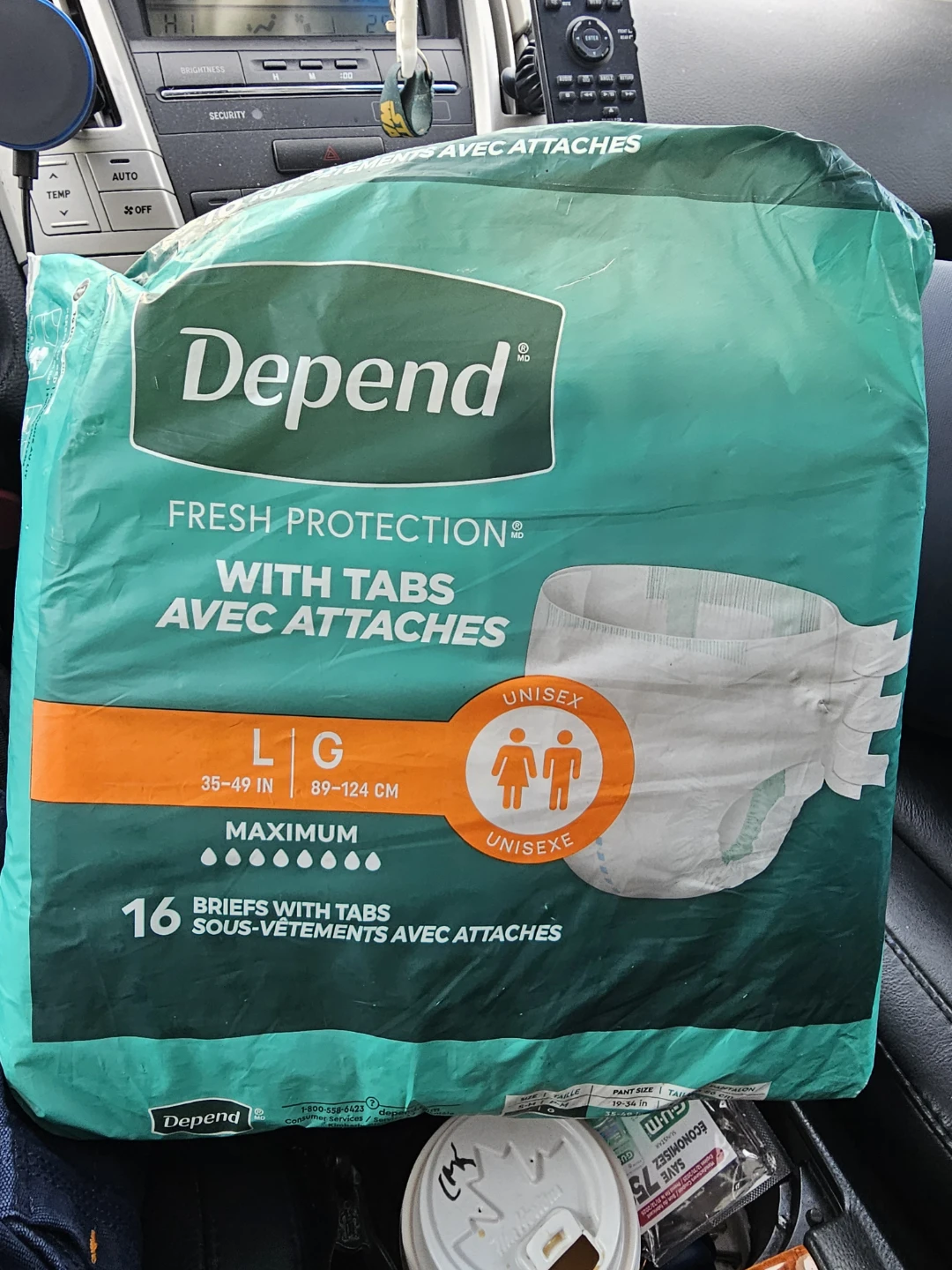 Depend Fresh Protection Briefs with Tabs - Size L (16 count)