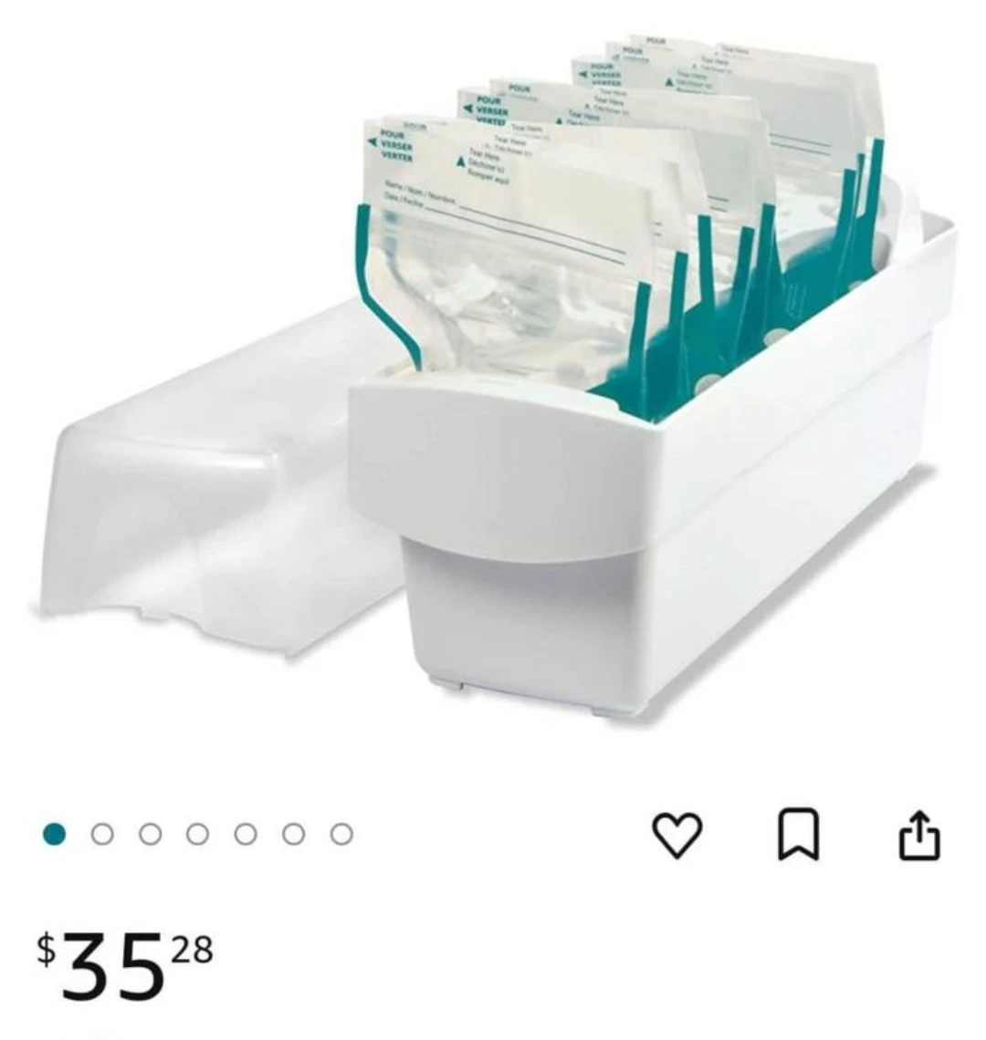 White Plastic breastmilk bag Storage Organizer Dispenser - photo 2