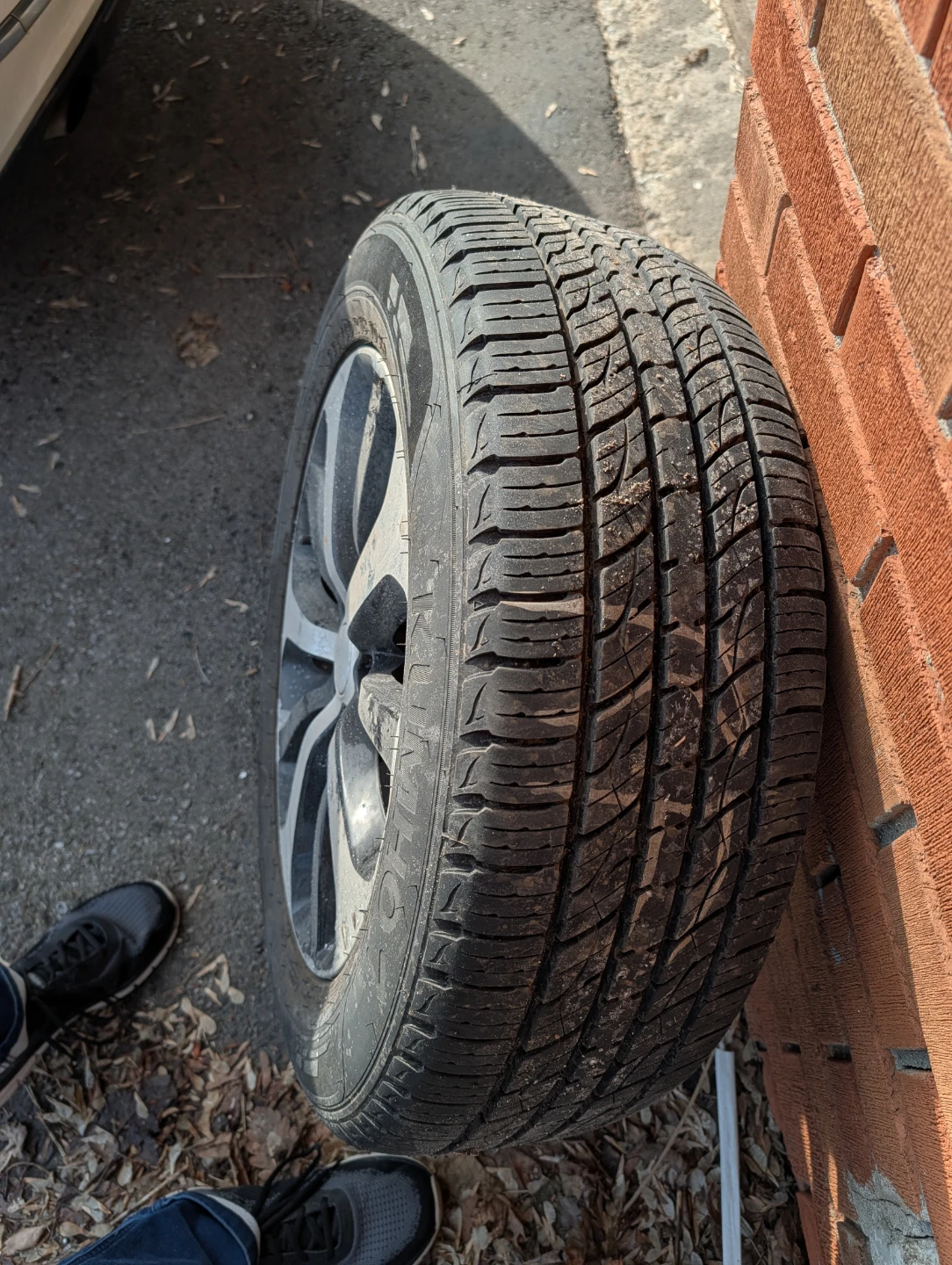 Set of 4 all weather tires  on alloy rims.