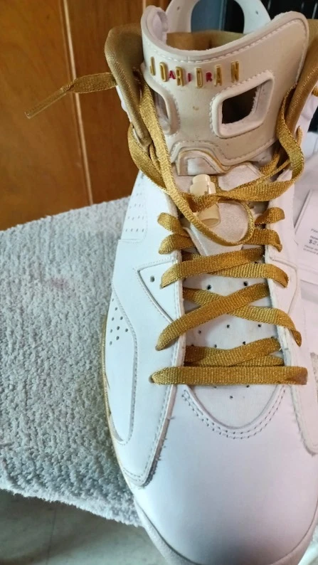 Air Jordan 6 Retro White Gold Sneakers - photo 2