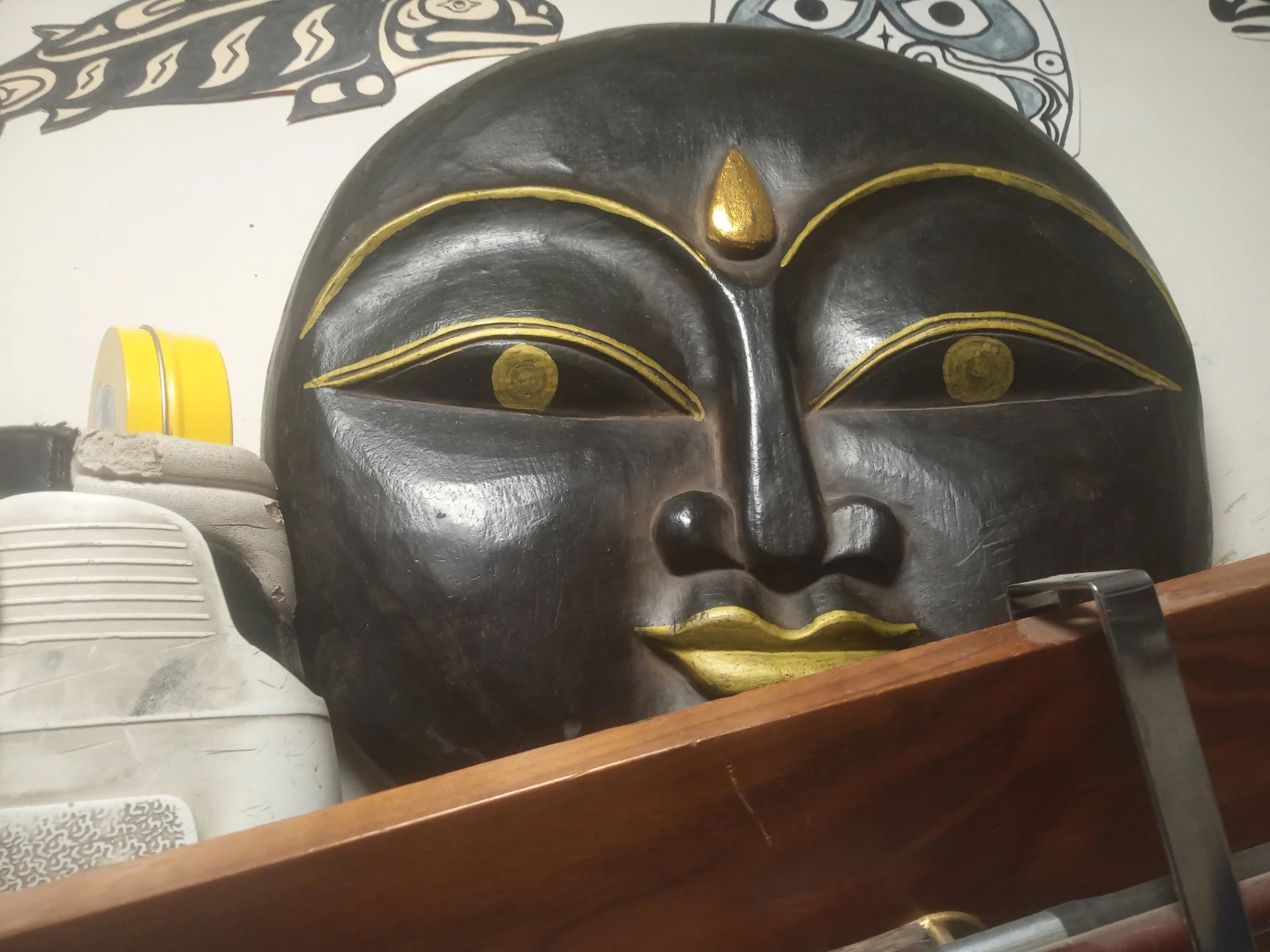 Hand-Carved Wooden Mask