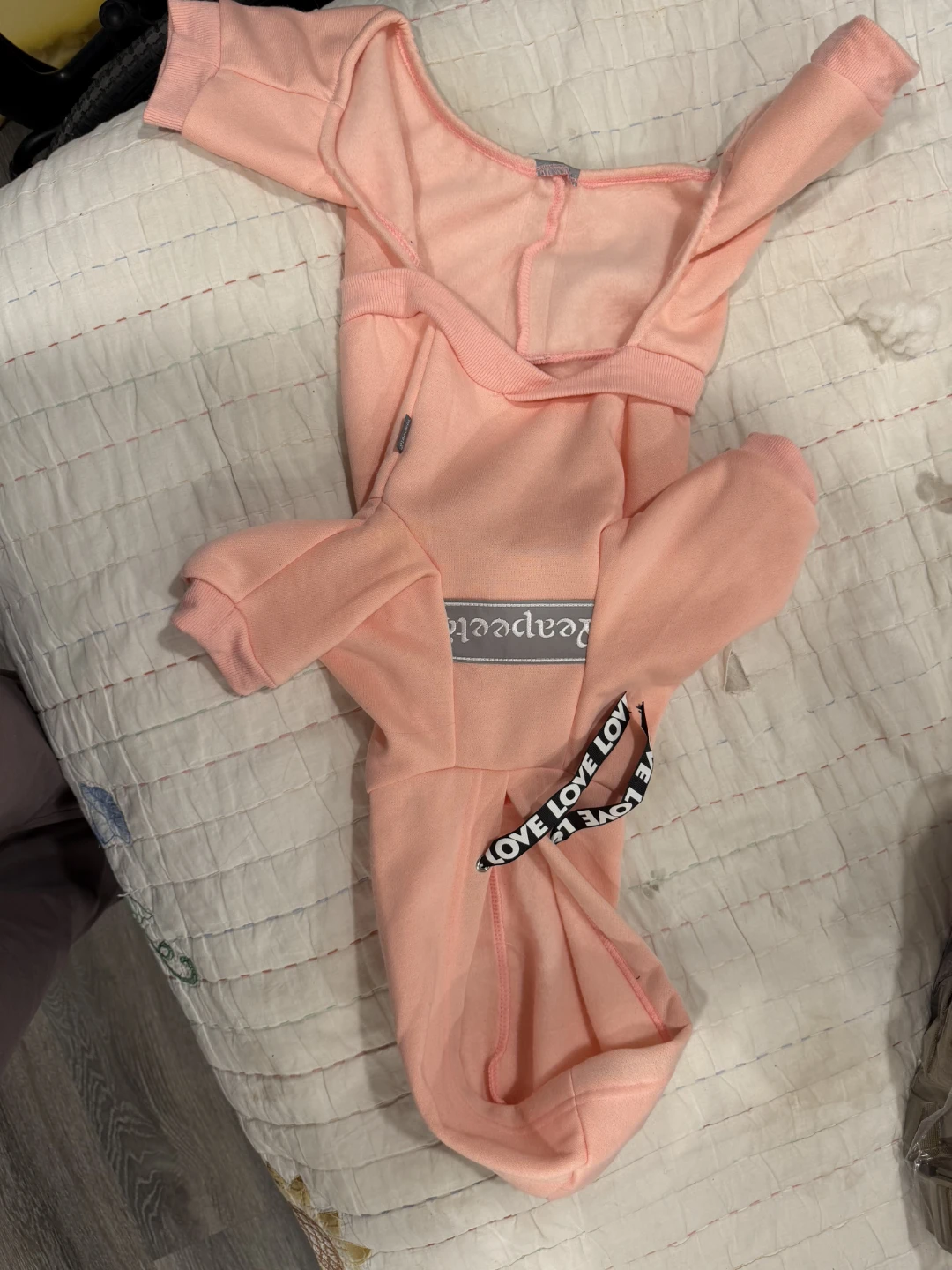 Pink Dog Jumper with 'Love' Detail