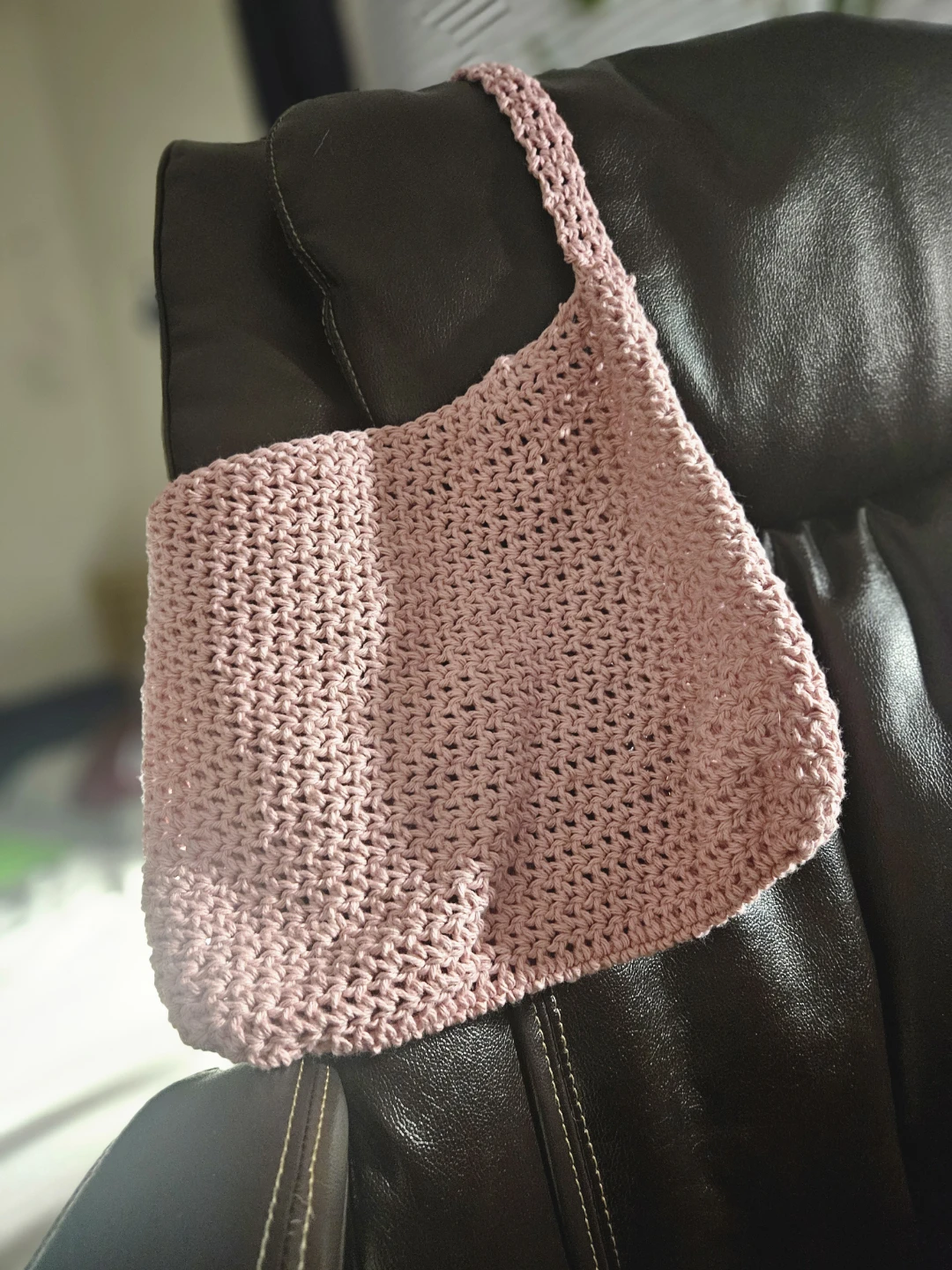 Handmade Pink Crochet Tote Bag