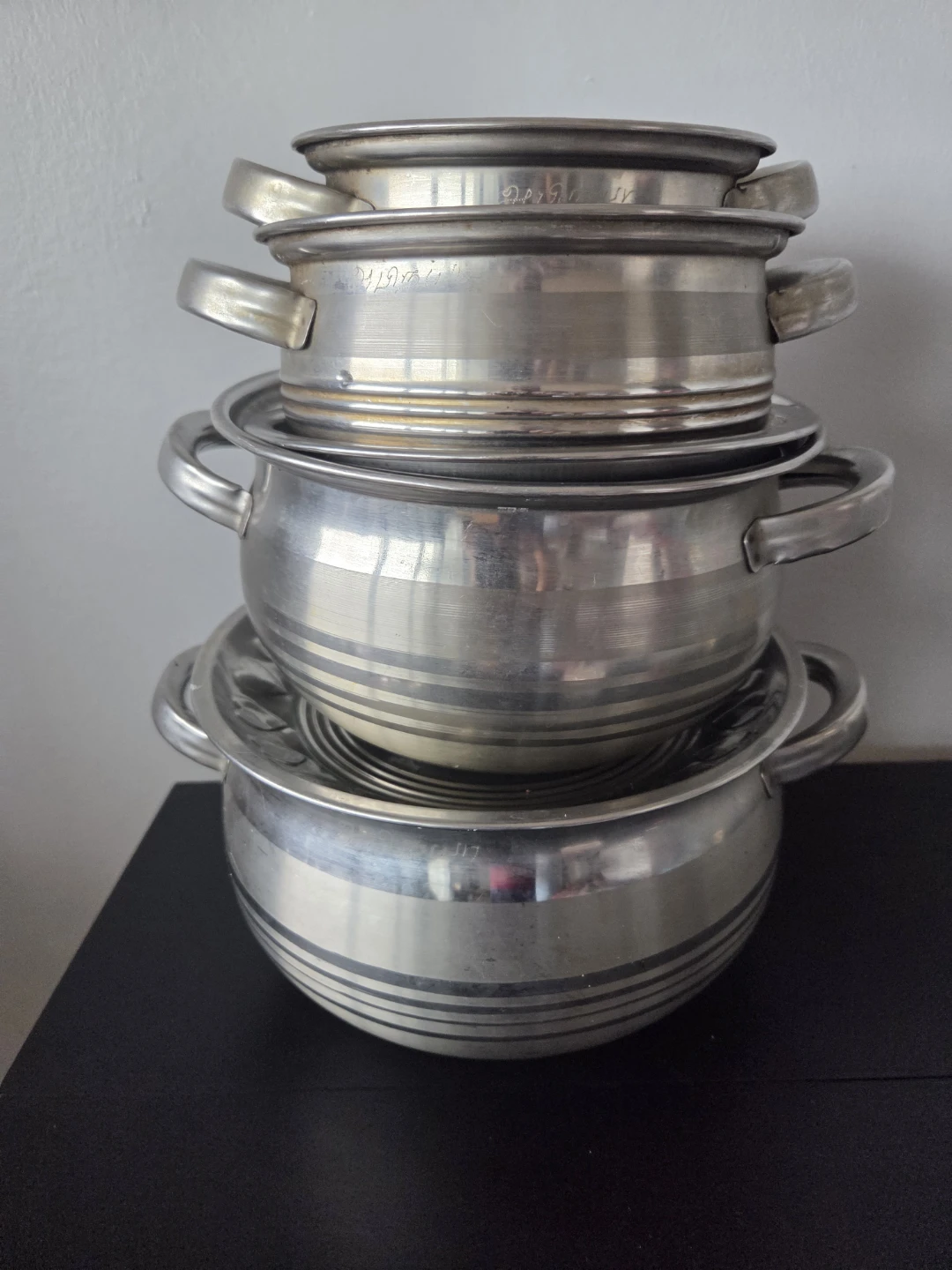 Set of 4 Stainless Steel Pots