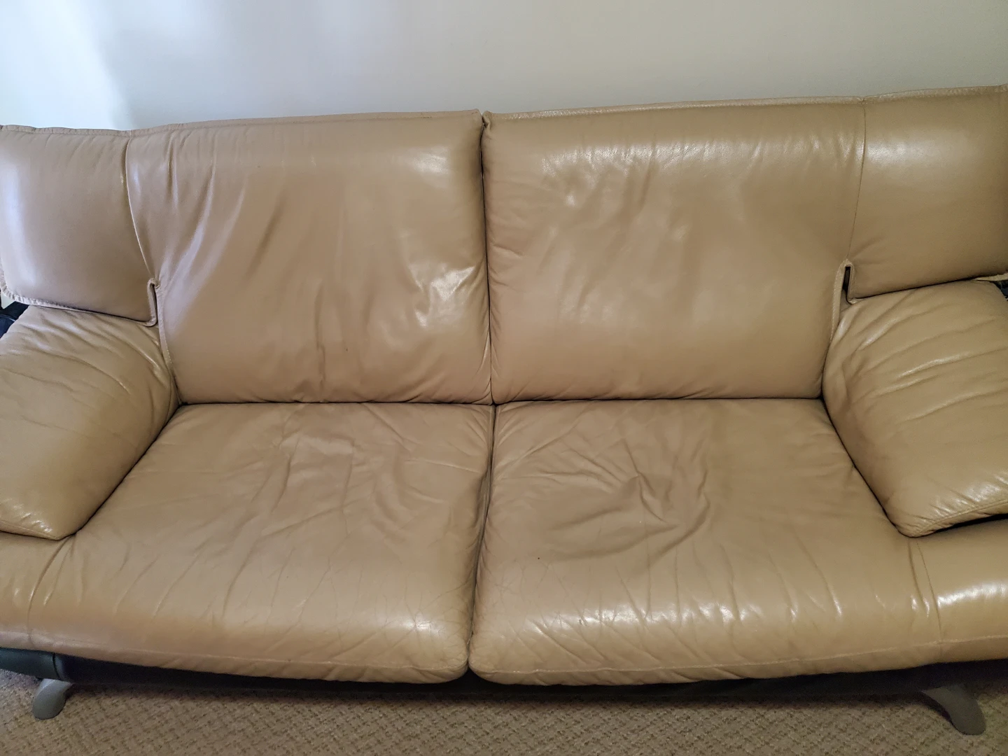 Tan Leather Sofa - photo 2