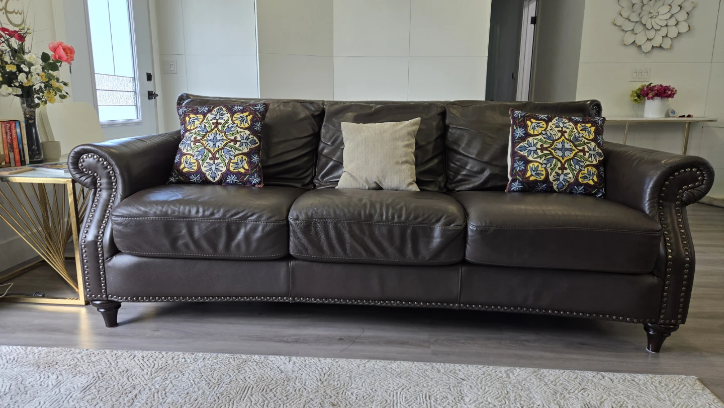 Natuzzi Editions Brown Leather Sofa / 100% Italian leather - photo 4