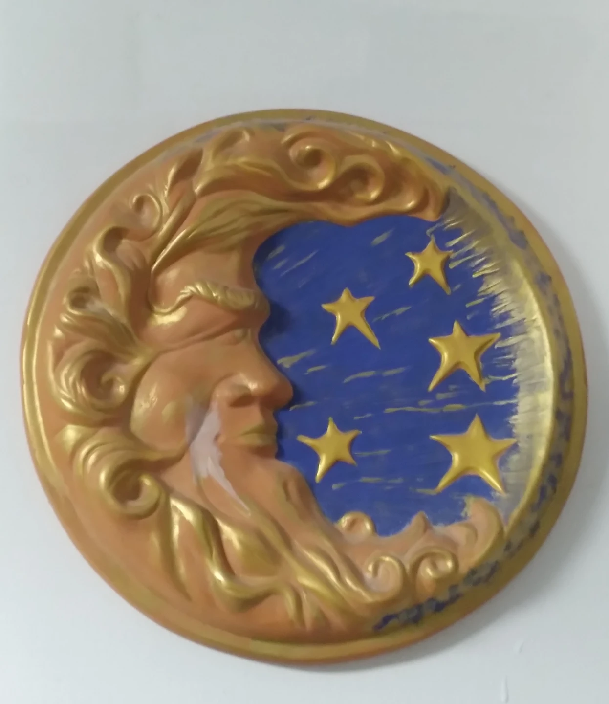 WhimsiGoth Celestial Moon and Stars Wall Plaque