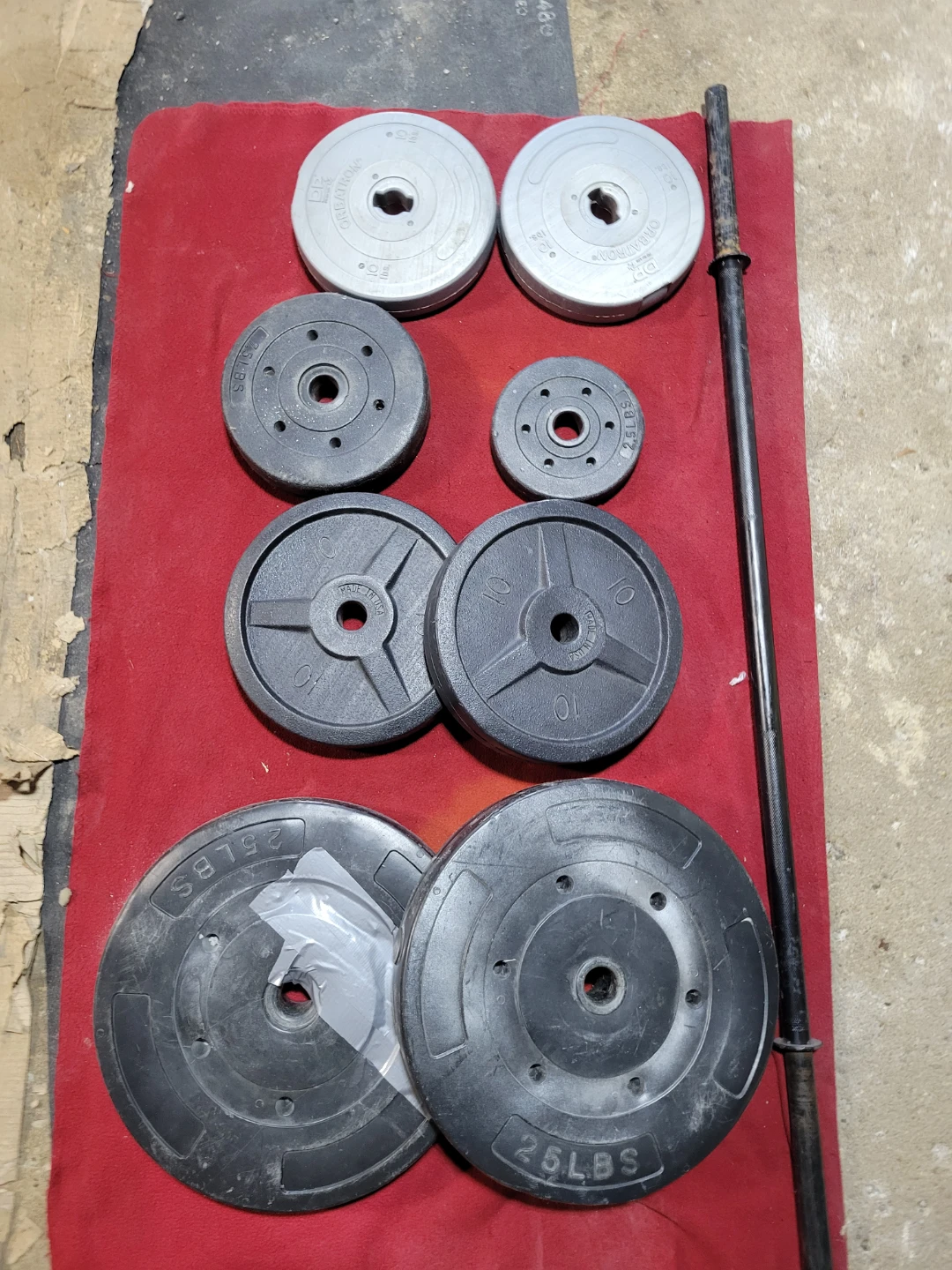 90LBs PLASTIC WEIGHTS 5' BAR