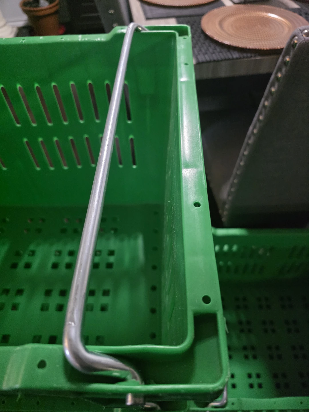 Green Plastic Crates with Metal Handles (Set of 6) - photo 5
