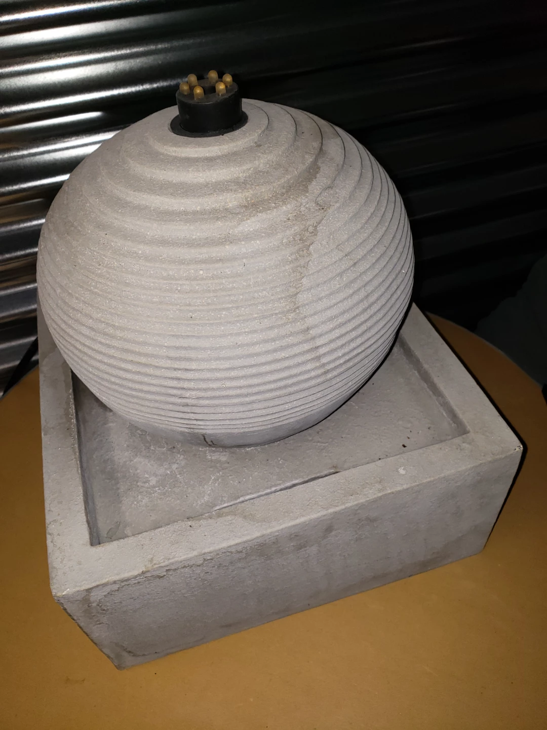 Concrete Sphere Fountain with Square Base - photo 2
