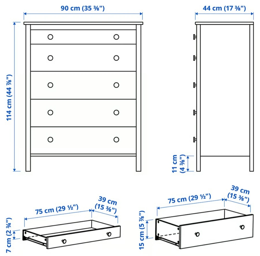 5-Drawer Dresser - Dark Brown - photo 4