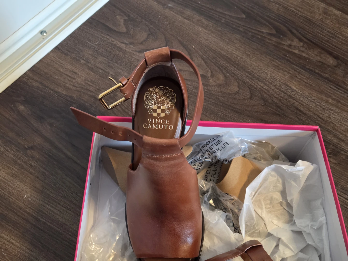 Vince Camuto Brown Leather Heels with Ankle Strap - photo 2