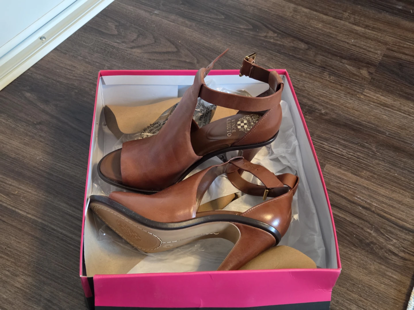 Vince Camuto Brown Leather Heels with Ankle Strap - photo 3