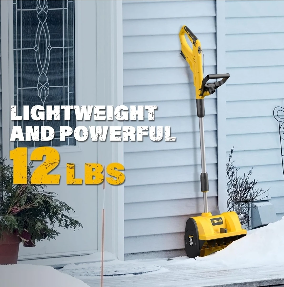 20V 12" Cordless Snow Shovel & Blower – LED Lights + 4Ah Battery