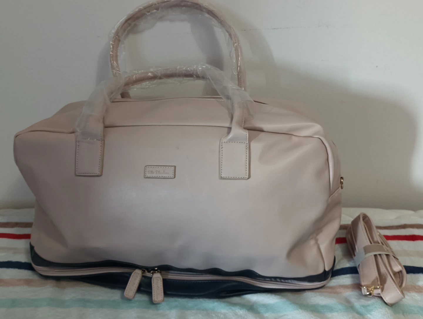 Pink Duffle Bag with Detachable Strap