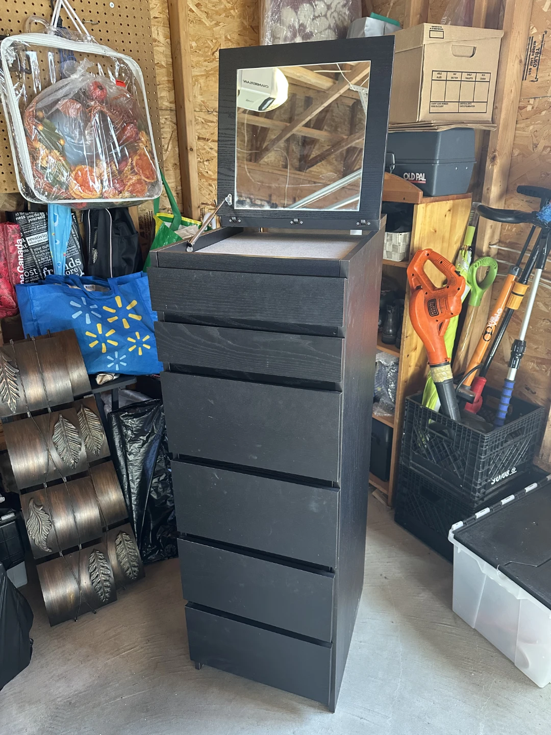 Black 6-Drawer Dresser with Mirror - photo 2