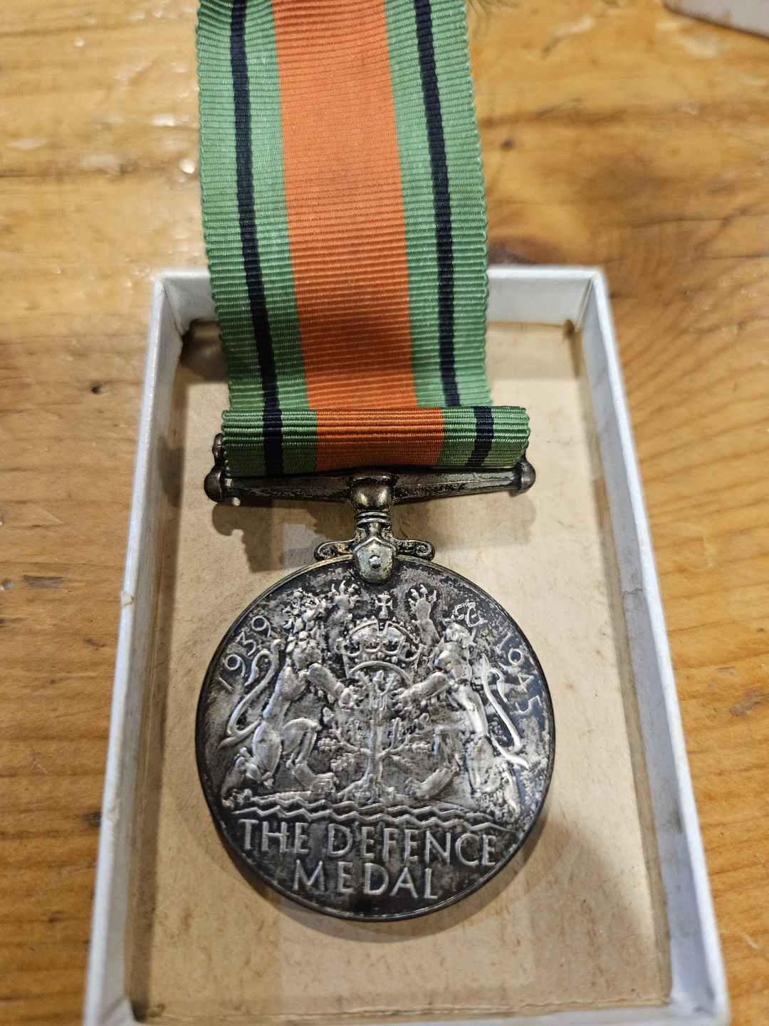 WWII Silver Defence Medal with Ribbon