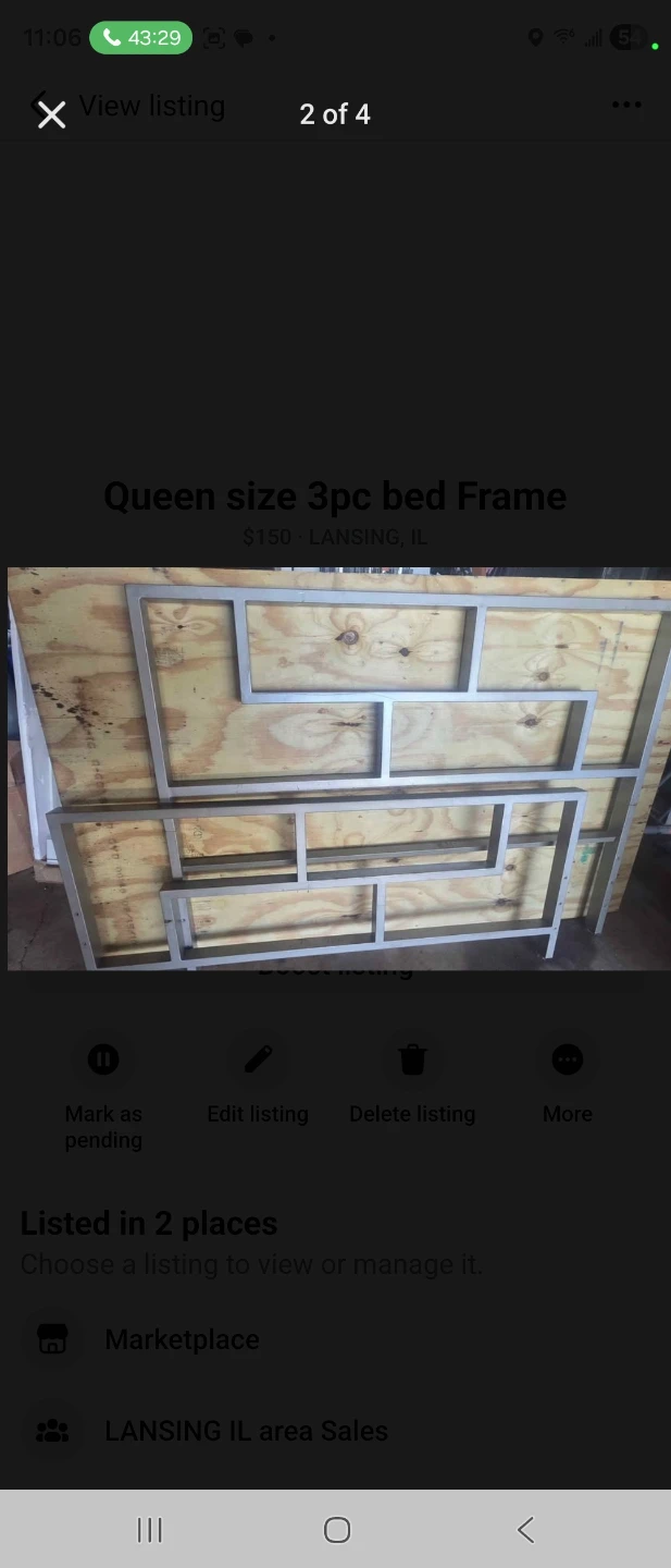 Queen Size 3pc Metal Bed Frame - photo 2