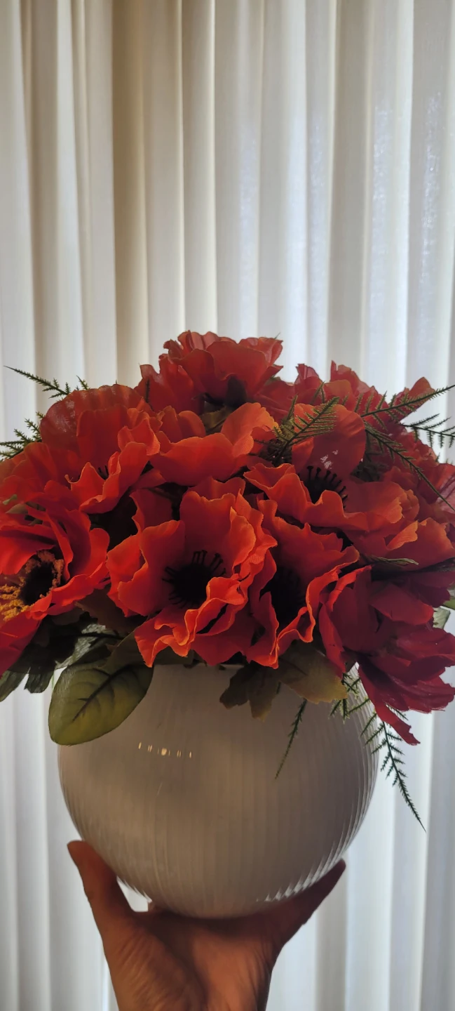 NEW Artificial Flower Arrangement in White Vase - photo 3