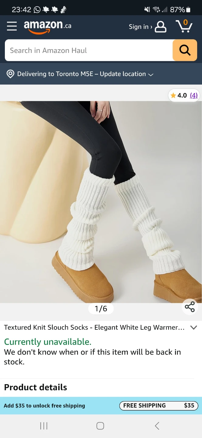White Textured Knit Slouch Leg Covers, Socks (Brand New) - photo 2
