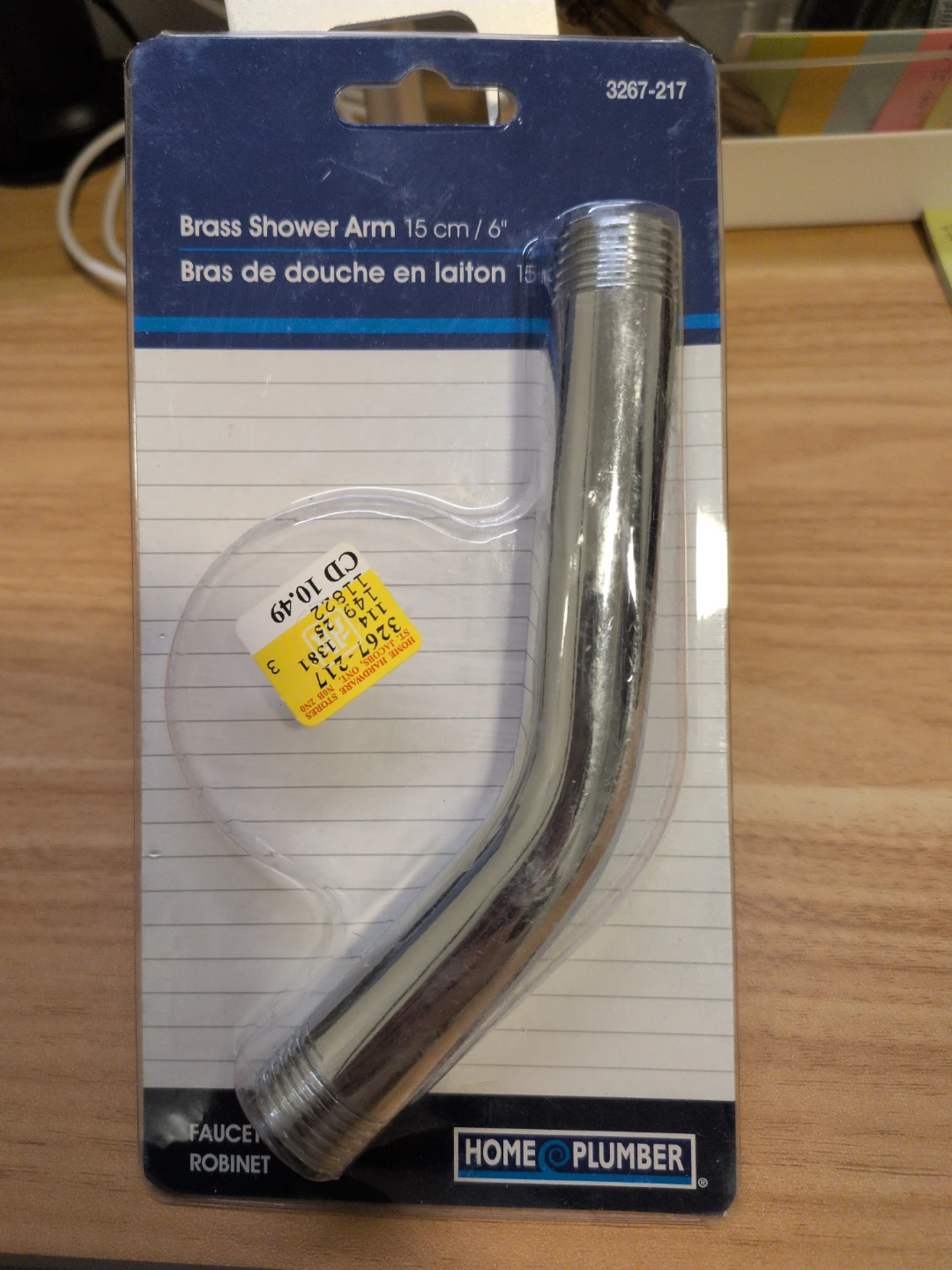 Home Plumber Brass Shower Arm 15 cm / 6"
