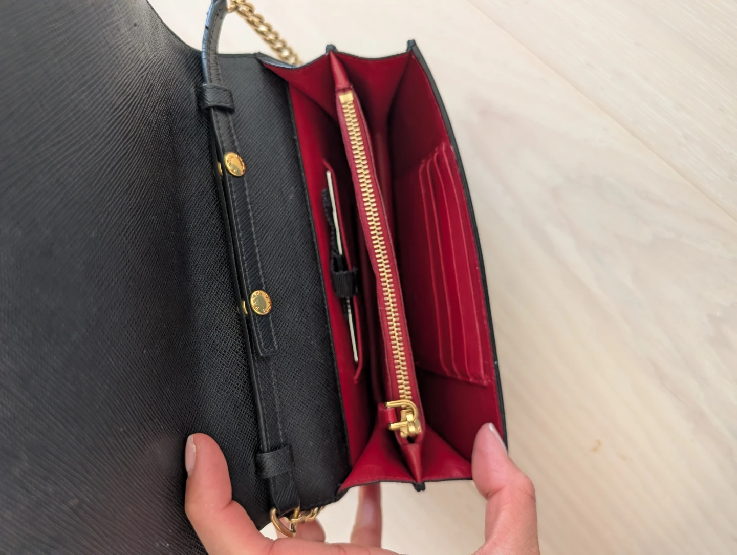 Prada Black Saffiano Leather Chain Bag - photo 2