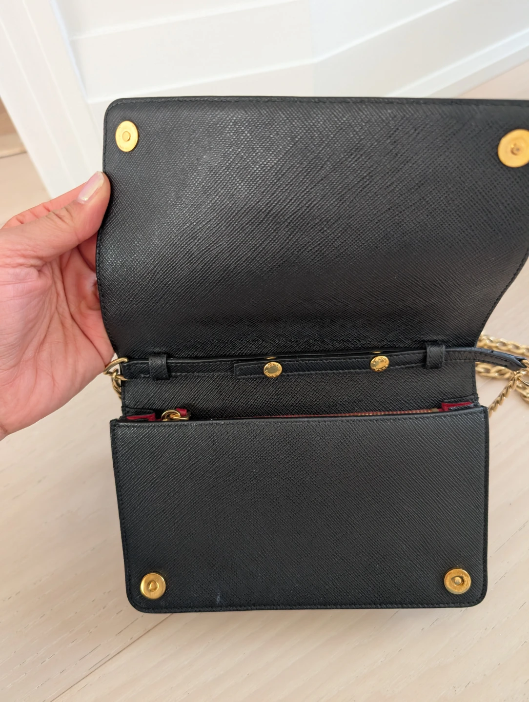 Prada Black Saffiano Leather Chain Bag - photo 3