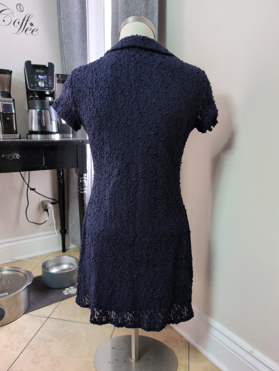 Pariscope Navy Blue Textured Short Sleeve Dress - M/M - photo 3