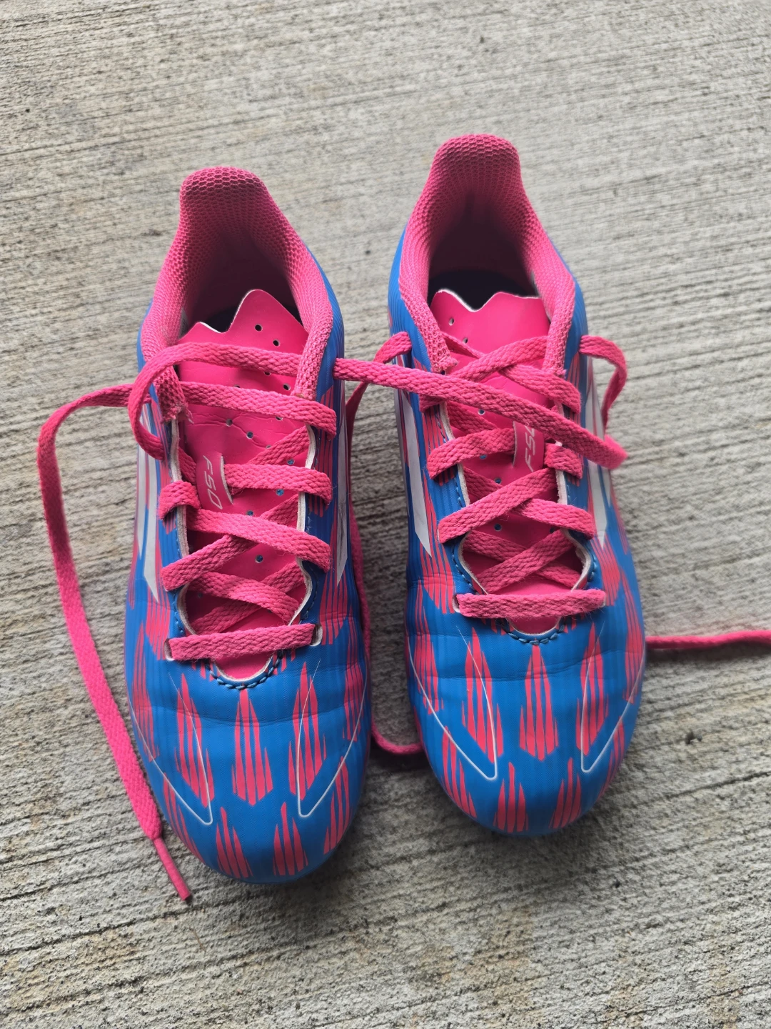 Adidas Soccer Cleats - Blue & Pink Youth Size