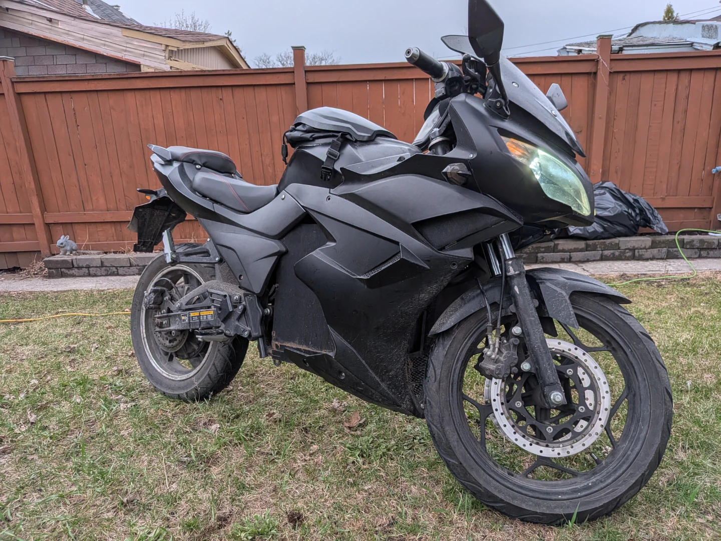 Black Electric Motorcycle